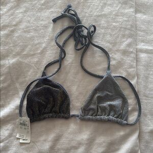 Aerie Shimmering Gray Triangle Bikini Top  ✨